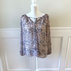 Cabi Top Blouse #5028 Pale Pink Siena Floral XS